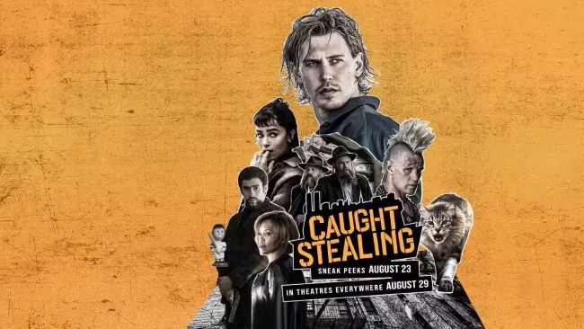 Zoë Kravitz en Austin Butler in Caught Stealing op Netflix